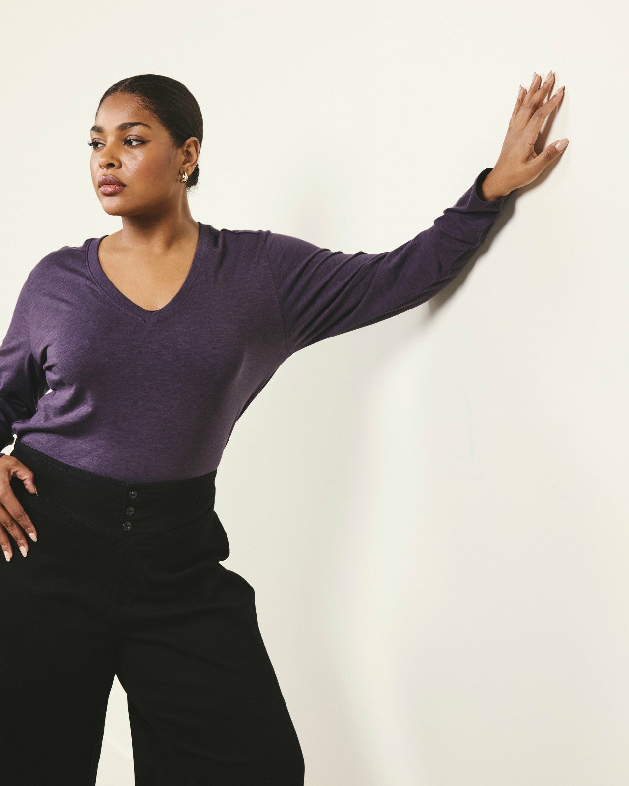 Light-As-Air Long Sleeve V Neck Tee - Universal Standard