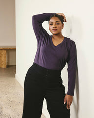 Light-As-Air Long Sleeve V Neck Tee - Universal Standard