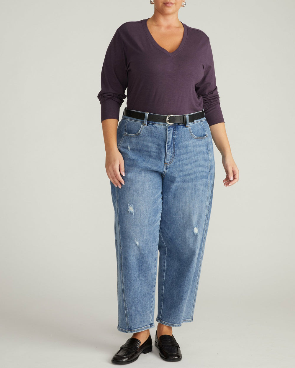 Light-As-Air Long Sleeve V Neck Tee - Universal Standard