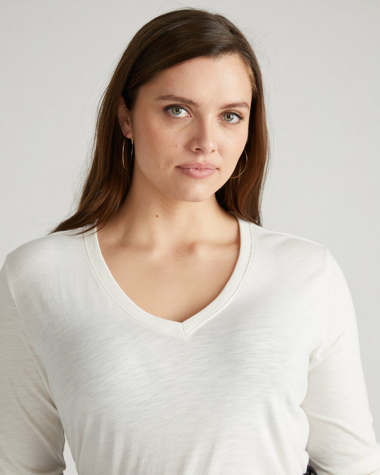 Light-As-Air Long Sleeve V Neck Tee - Universal Standard