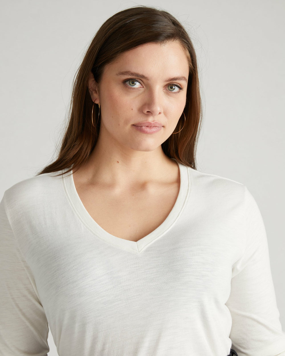 Light-As-Air Long Sleeve V Neck Tee - Universal Standard