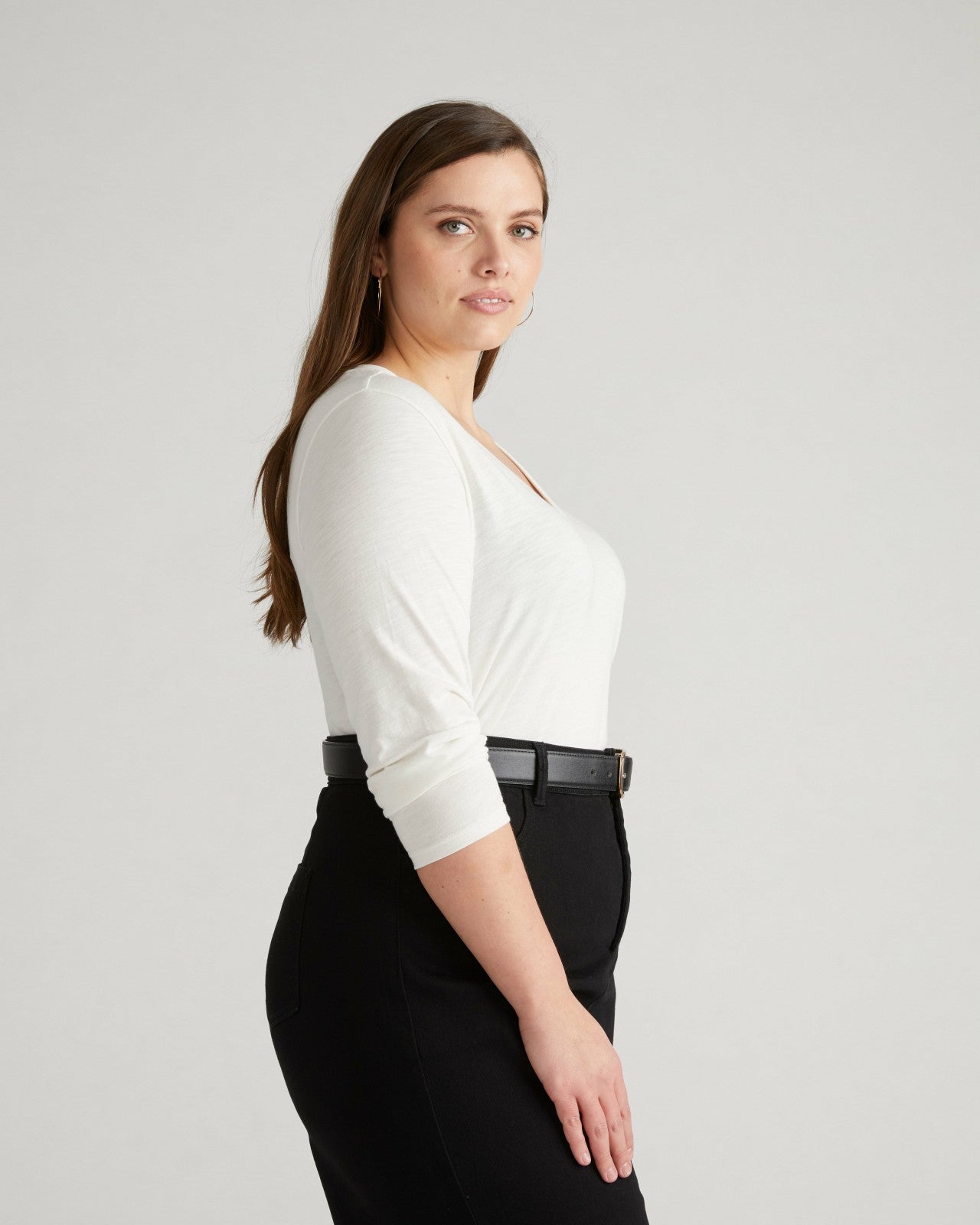 Light-As-Air Long Sleeve V Neck Tee - Universal Standard