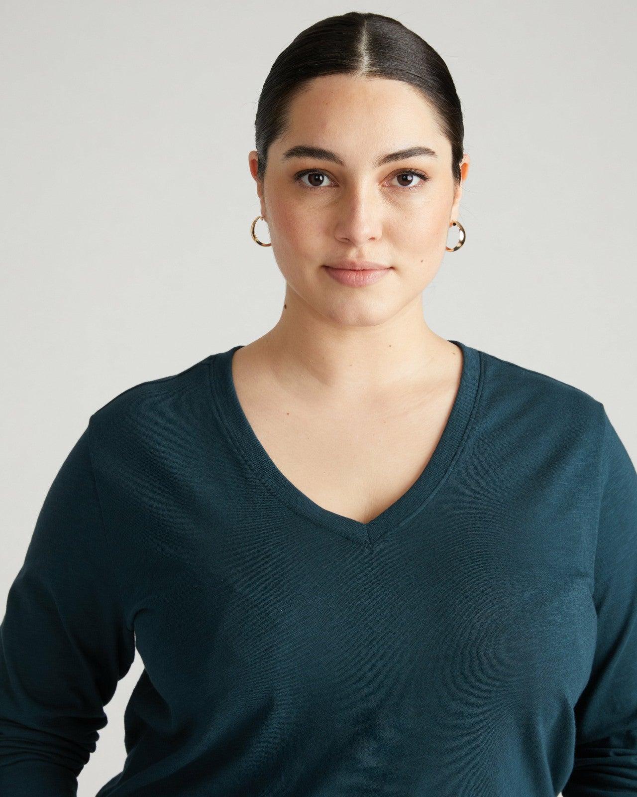 Light-As-Air Long Sleeve V Neck Tee - Universal Standard