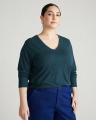 Light-As-Air Long Sleeve V Neck Tee - Universal Standard