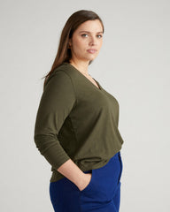 Light-As-Air Long Sleeve V Neck Tee - Universal Standard