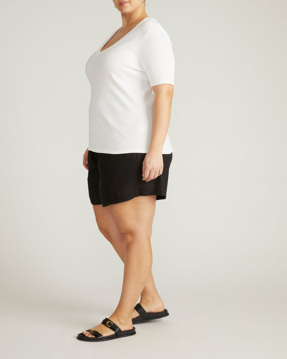Classic V-Neck Ribbed Tee - Universal Standard
