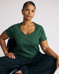 Carey Ribbed Sweetheart Tee - Universal Standard
