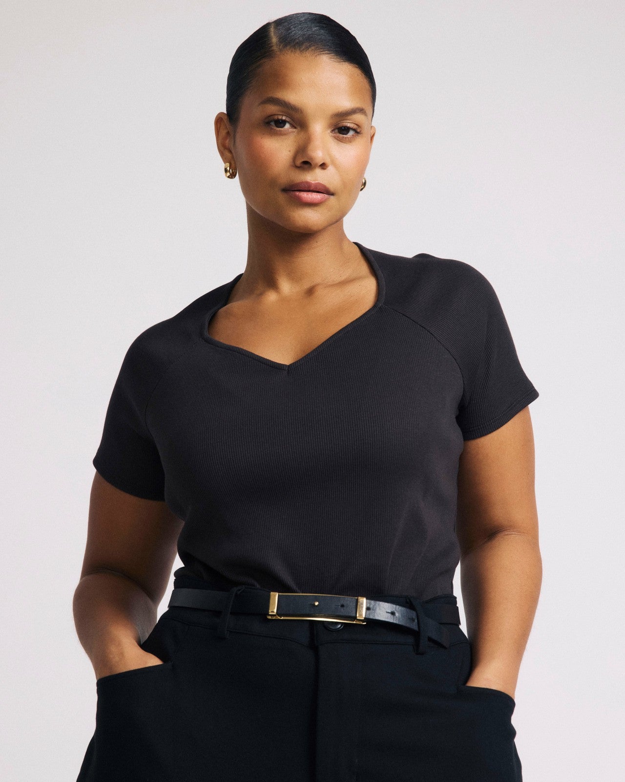 Carey Ribbed Sweetheart Tee - Universal Standard