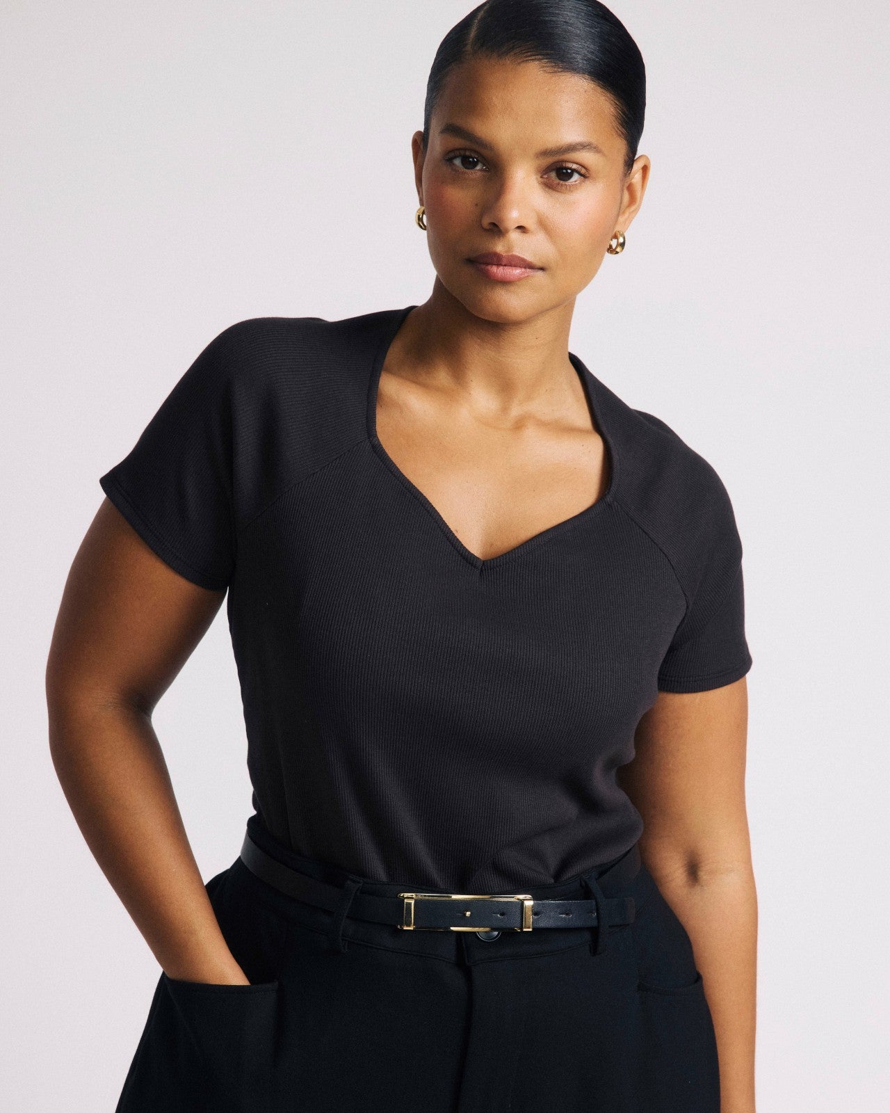 Carey Ribbed Sweetheart Tee - Universal Standard