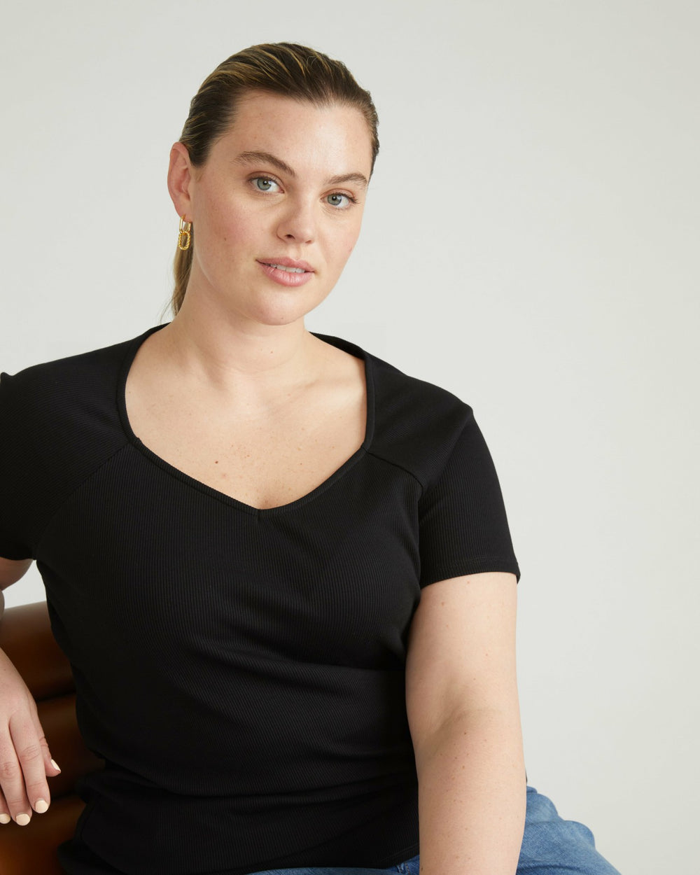 Carey Ribbed Sweetheart Tee - Universal Standard