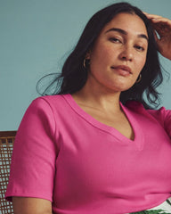 Classic V-Neck Ribbed Tee - Universal Standard