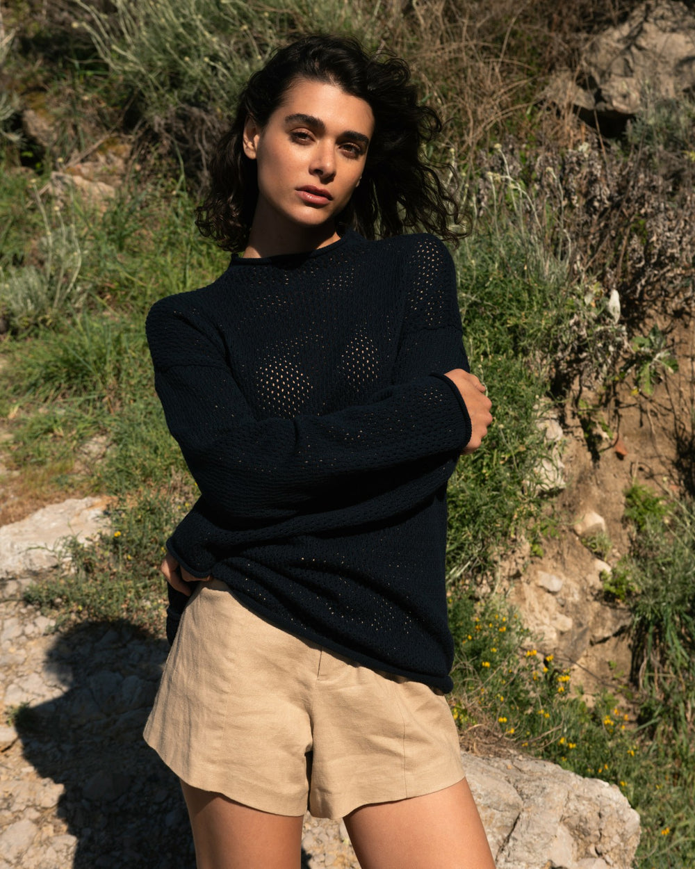 Positano Pointelle Mock Neck Sweater - Universal Standard
