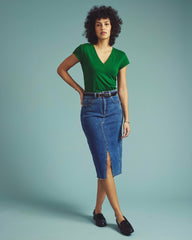 Ashley V Neck Cap Sleeve Tee - Universal Standard