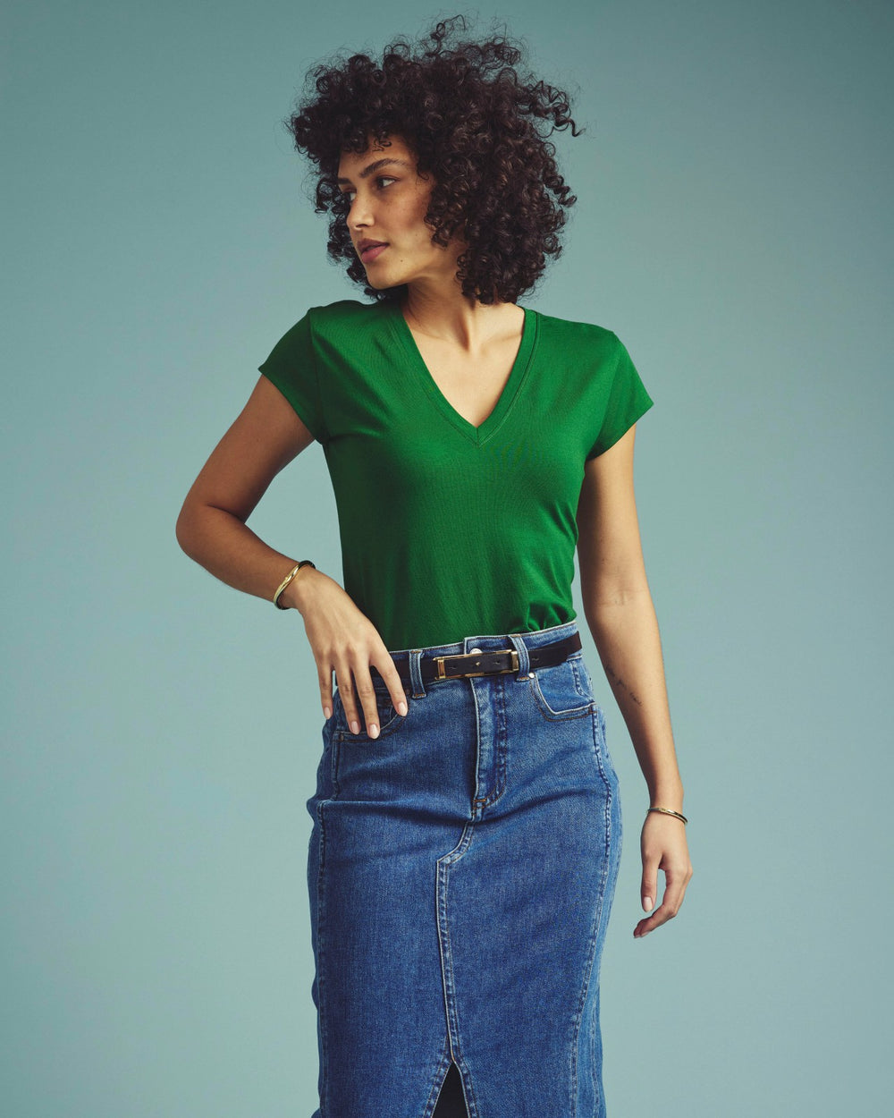 Ashley V Neck Cap Sleeve Tee - Universal Standard
