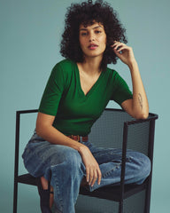 Maia Stovepipe Sleeve V Neck Tee - Universal Standard